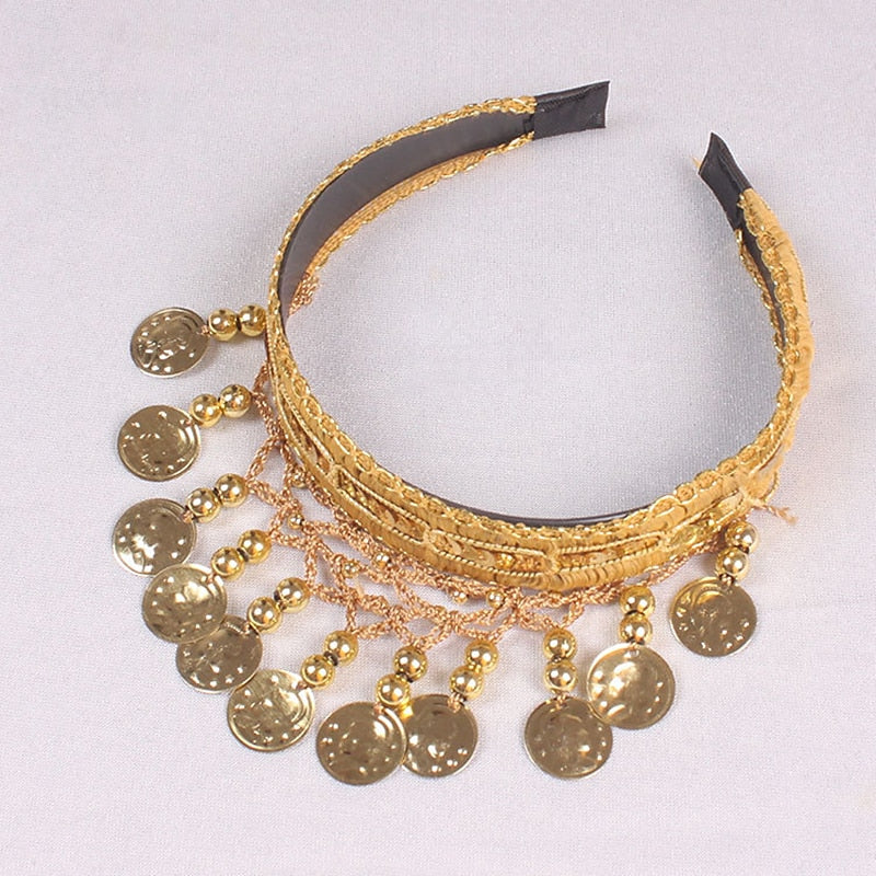 Belly Dance Dance Accessories Headwear Pure Color Splicing Paillette Women's Training Performance - Image 5