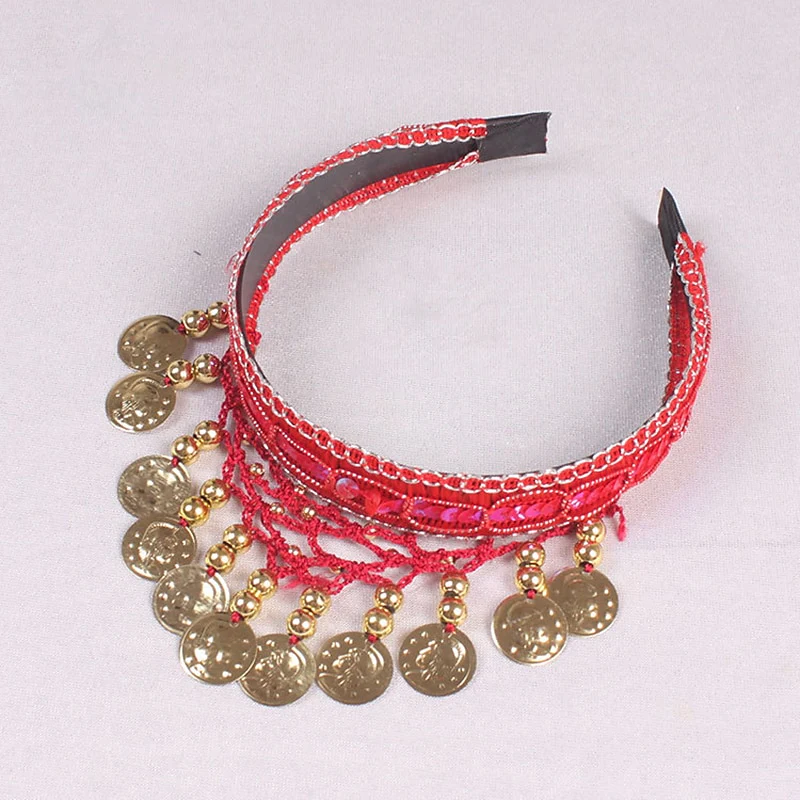 Belly Dance Dance Accessories Headwear Pure Color Splicing Paillette Women's Training Performance - Image 7