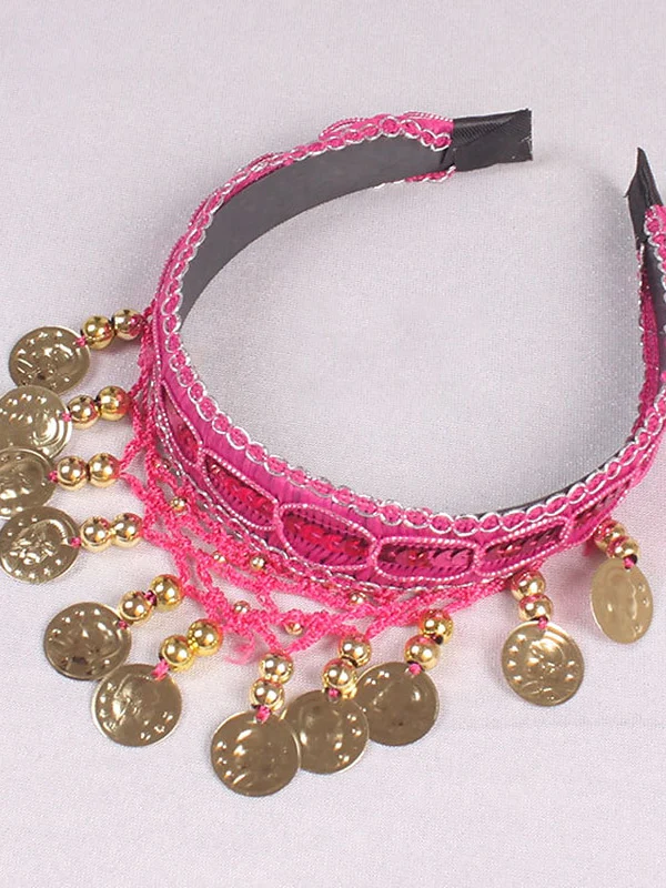 Belly Dance Dance Accessories Pure Color Splicing Women's Training Performance Sequined Polyester - Image 4