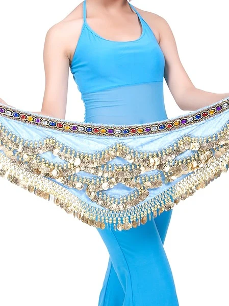 Belly Dance Hip Scarf Coin Beading Women's Training - Image 2