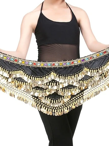 Belly Dance Hip Scarf Coin Beading Women's Training - Image 3