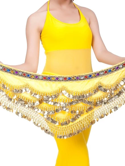 Belly Dance Hip Scarf Coin Beading Women's Training - Image 8