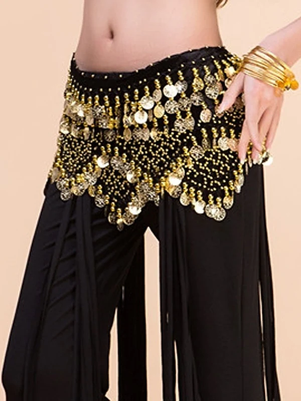 Belly Dance Hip Scarves Women's Performance Polyster Paillette Hip Scarf - Image 13