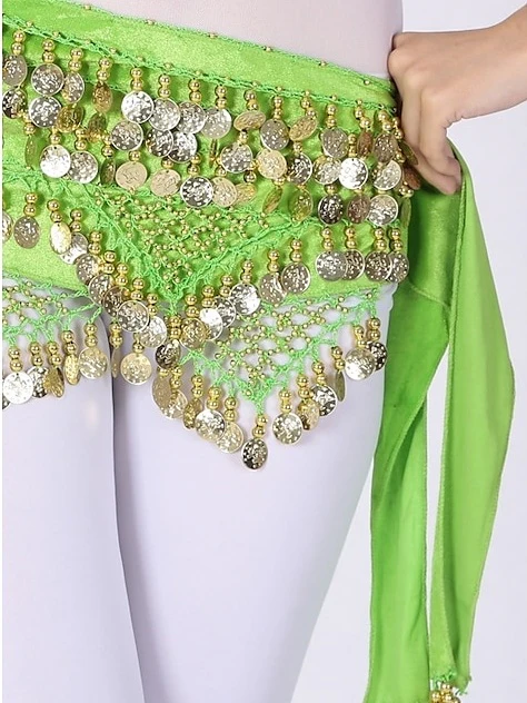 Belly Dance Hip Scarves Women's Performance Polyster Paillette Hip Scarf - Image 4