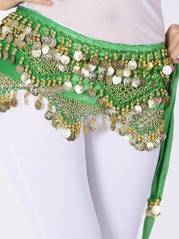 Belly Dance Hip Scarves Women's Performance Polyster Paillette Hip Scarf - Image 5