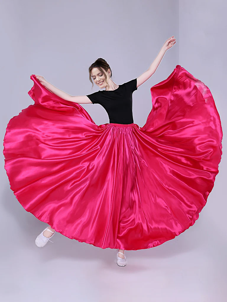 Belly Dance Latin Dance Ballroom Dance Skirts Pure Color Women's Performance - Image 13