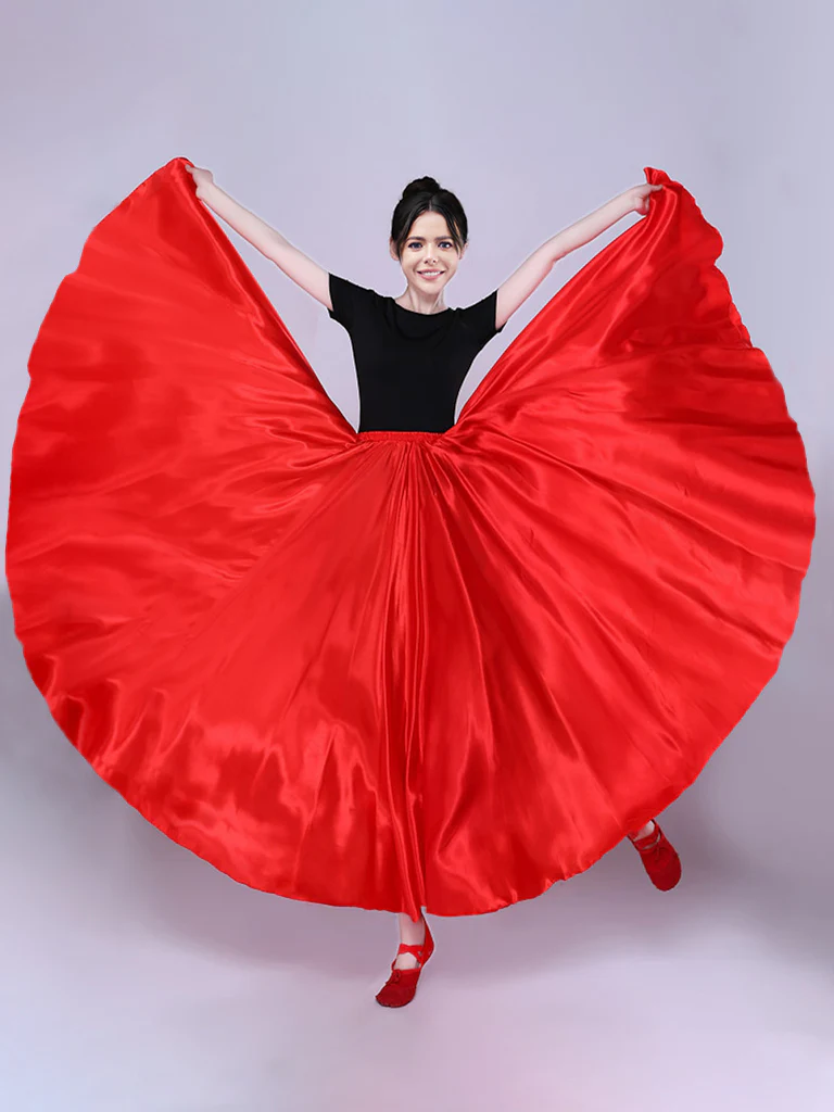 Belly Dance Latin Dance Ballroom Dance Skirts Pure Color Women's Performance - Image 3