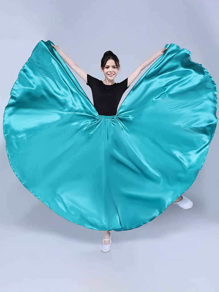Belly Dance Latin Dance Ballroom Dance Skirts Pure Color Women's Performance - Image 5
