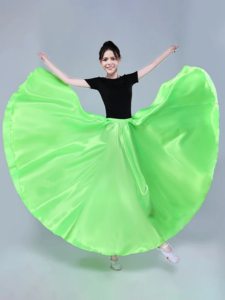 Belly Dance Latin Dance Ballroom Dance Skirts Pure Color Women's Performance - Image 7