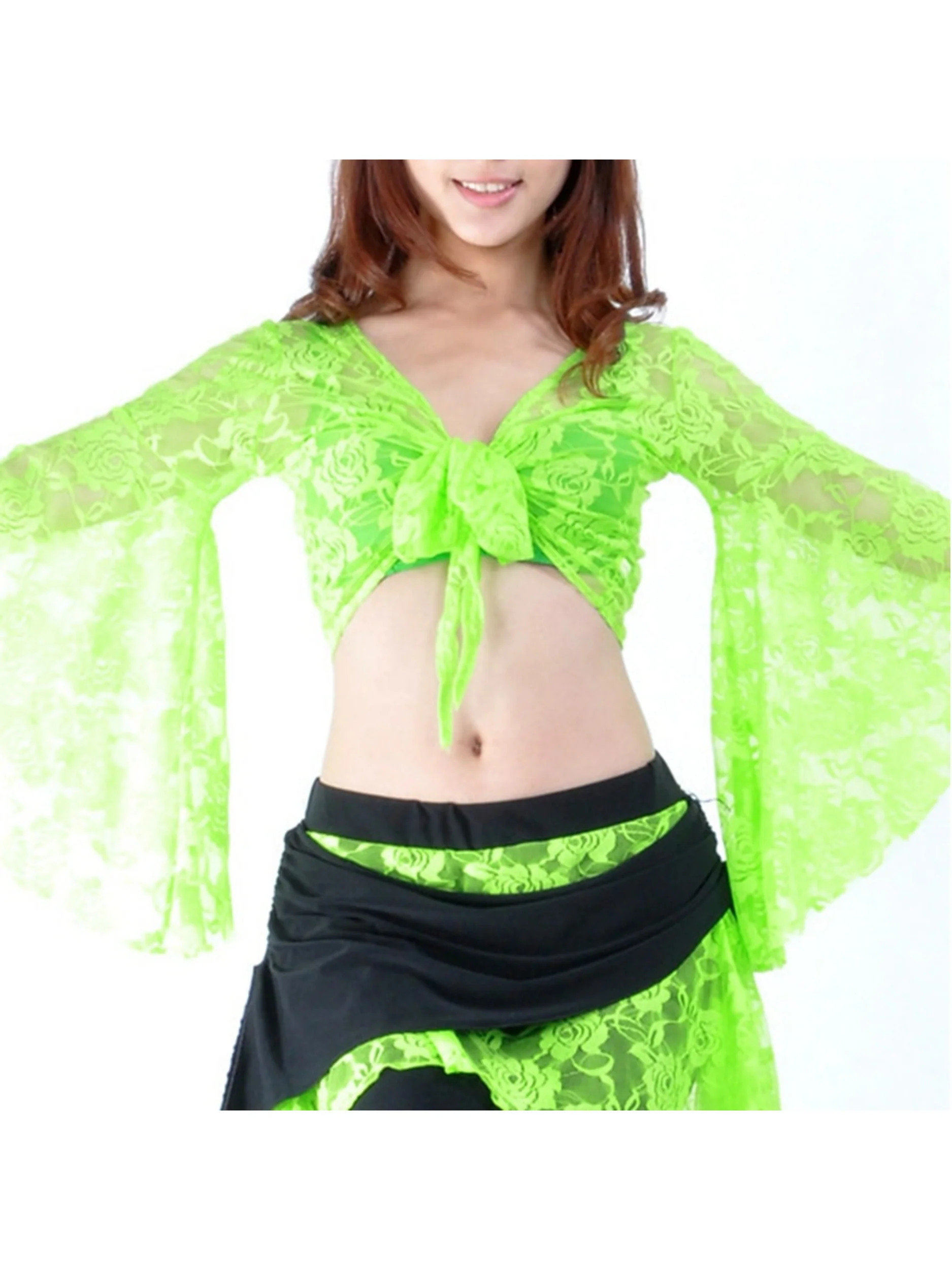 Belly Dance Long Sleeve Top Lace Women's Training Performance - Image 20