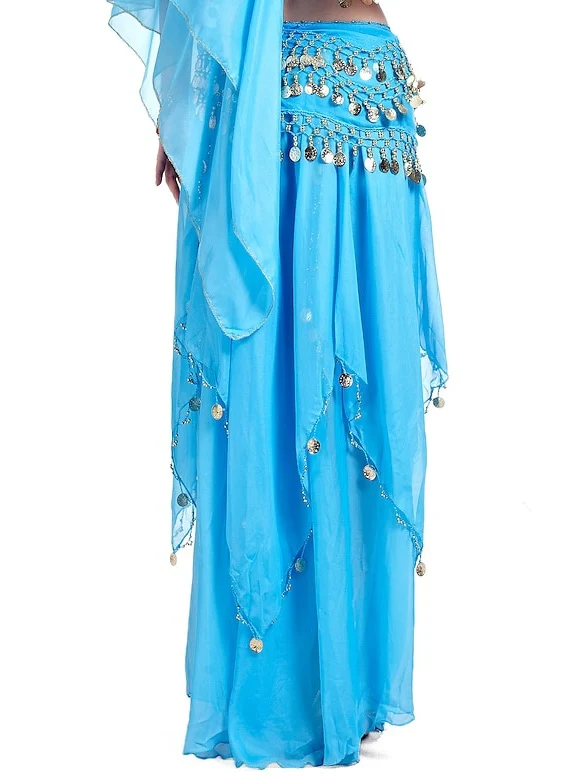 Belly Dance Skirt Coin Beading Draping Women's Training - Image 2