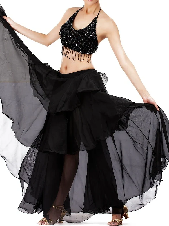 Belly Dance Skirt Ruffles Tier Women's Training - Image 3