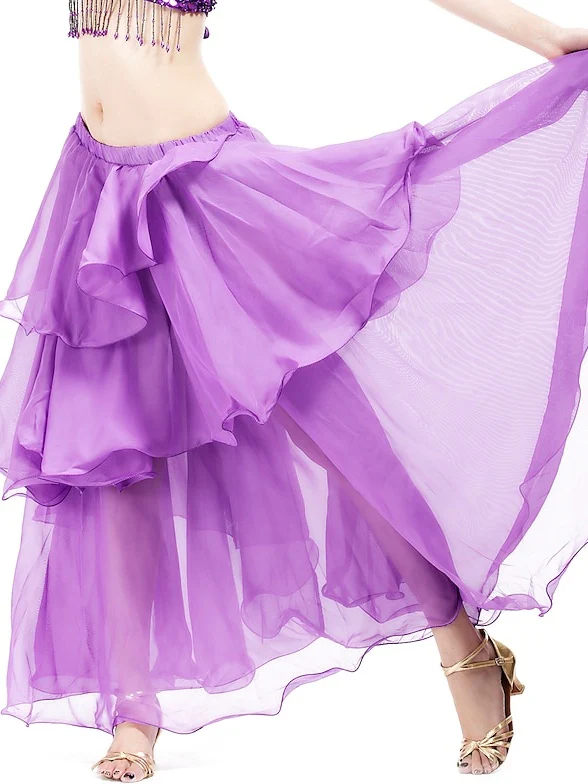 Belly Dance Skirt Ruffles Tier Women's Training - Image 4