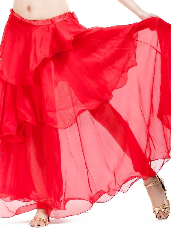 Belly Dance Skirt Ruffles Tier Women's Training - Image 5