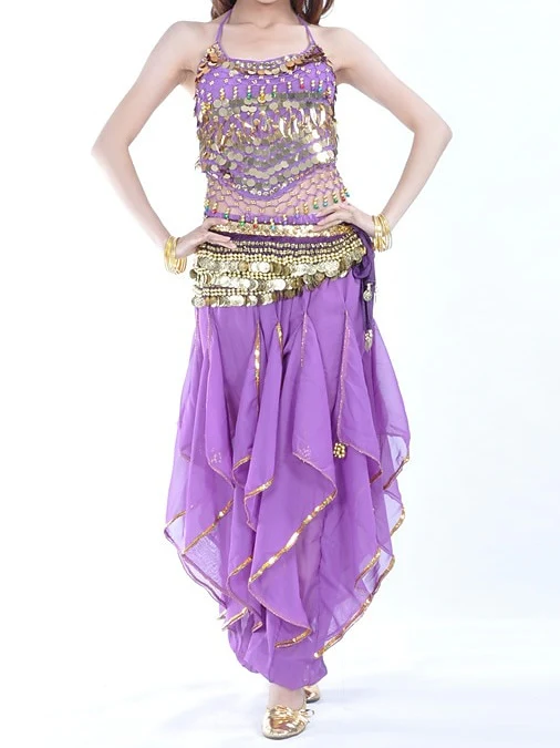 Belly Dance Sleeveless Top Coin Beading Sequin Women's Performance With Beading & Sequin & Coin - Image 3