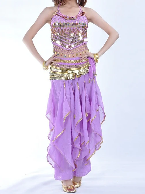 Belly Dance Sleeveless Top Coin Beading Sequin Women's Performance With Beading & Sequin & Coin - Image 4