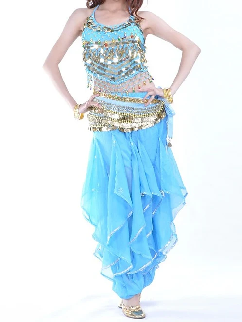Belly Dance Sleeveless Top Coin Beading Sequin Women's Performance With Beading & Sequin & Coin - Image 7