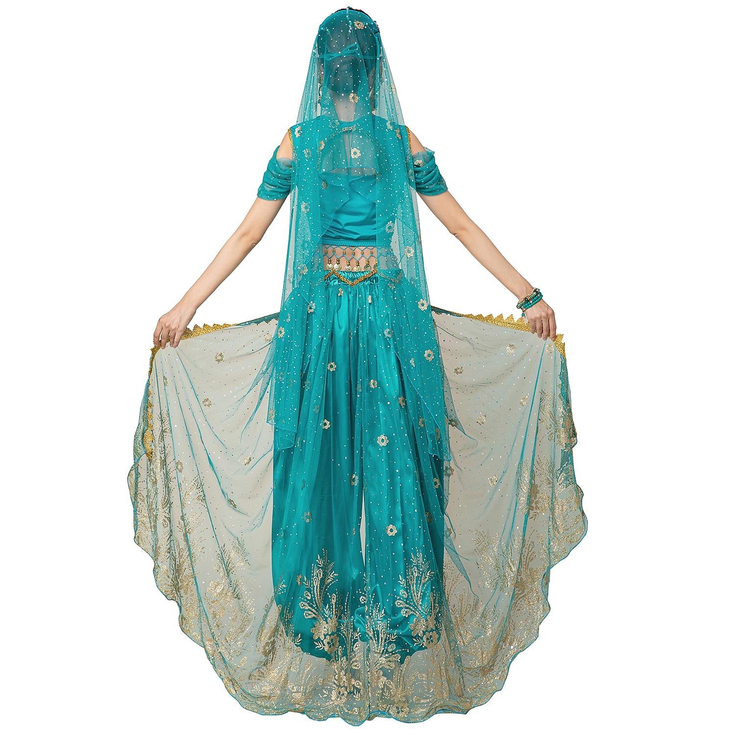 Belly Dance Top Short Sleeve Copper Coin Women's Performance - Image 2