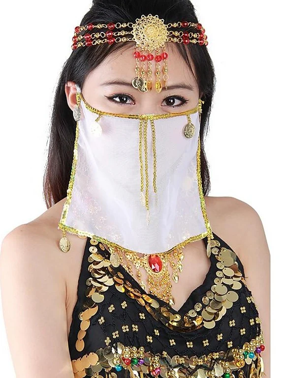 Belly Dance Veil Women's Performance Polyester Sequin Veil - Image 5
