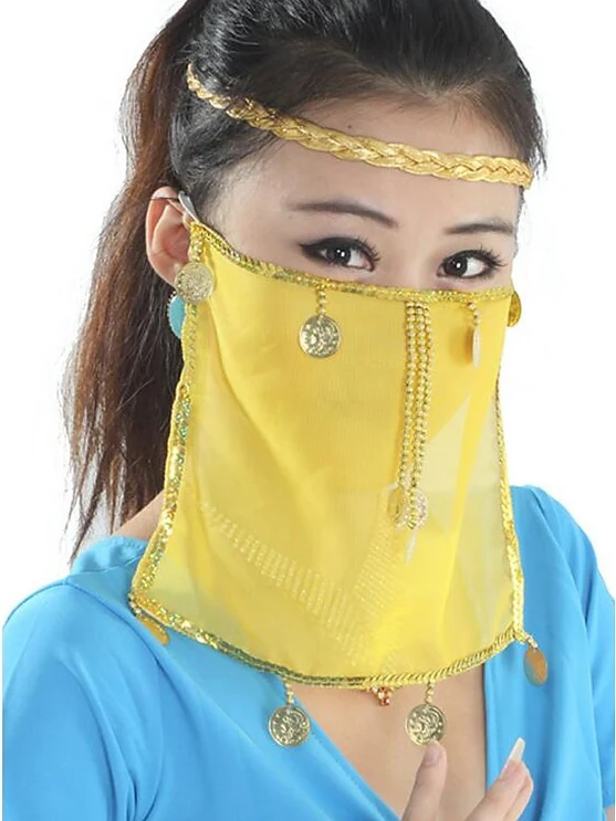 Belly Dance Veil Women's Performance Polyester Sequin Veil - Image 6