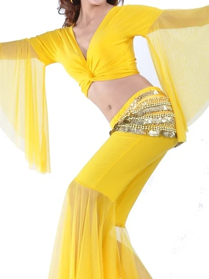 Belly Dance Women's Training 3/4 Length Sleeve Dropped Crystal Cotton - Image 3