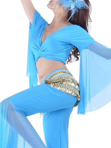 Belly Dance Women's Training 3/4 Length Sleeve Dropped Crystal Cotton - Image 5