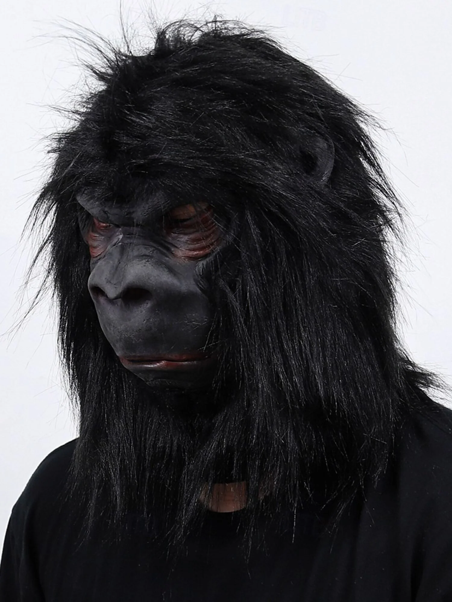 Black Ferocious Gorilla Full-Head Mask Scary Halloween Performance Costume - Image 3
