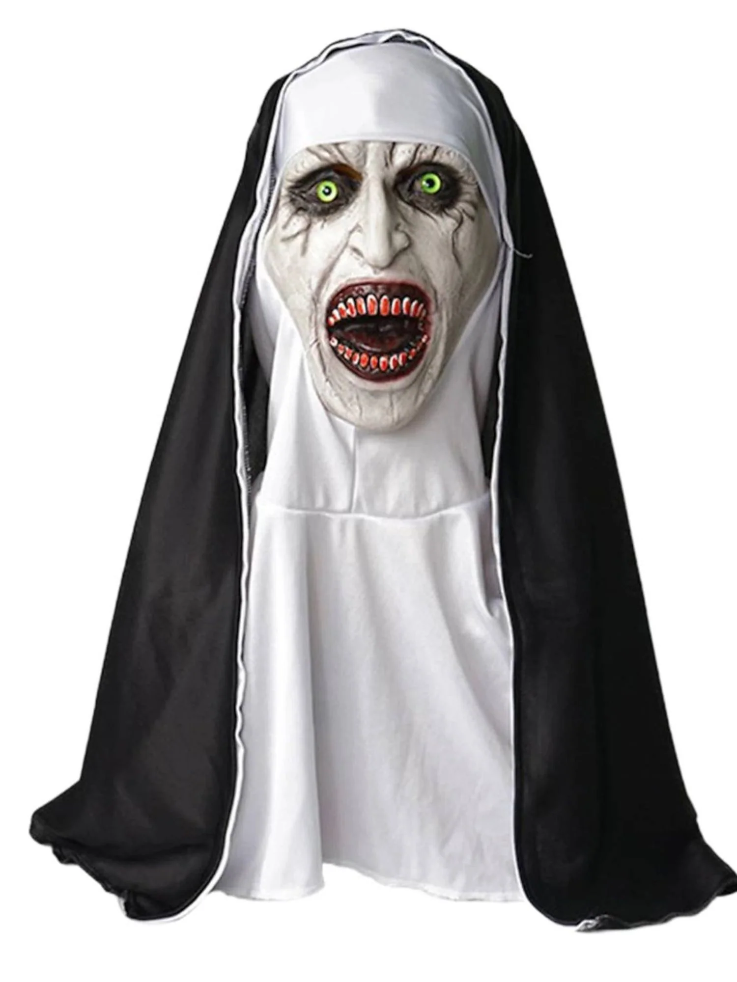 Black Horror Scary Nun Devil Mask Adult Halloween Performance Masquerade Props - Image 2