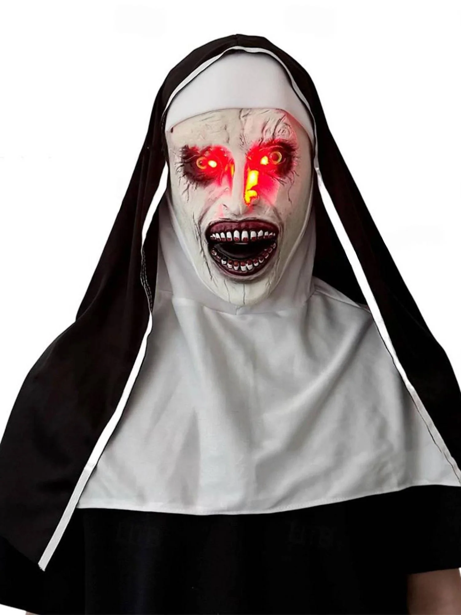Black Horror Scary Nun Devil Mask Adult Halloween Performance Masquerade Props - Image 5