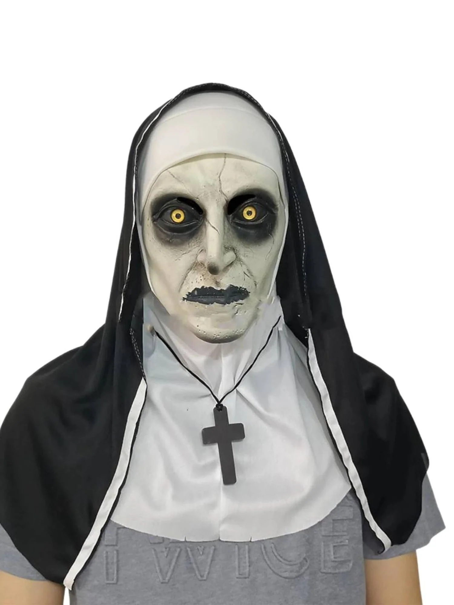 Black Horror Scary Nun Devil Mask Adult Halloween Performance Masquerade Props - Image 7