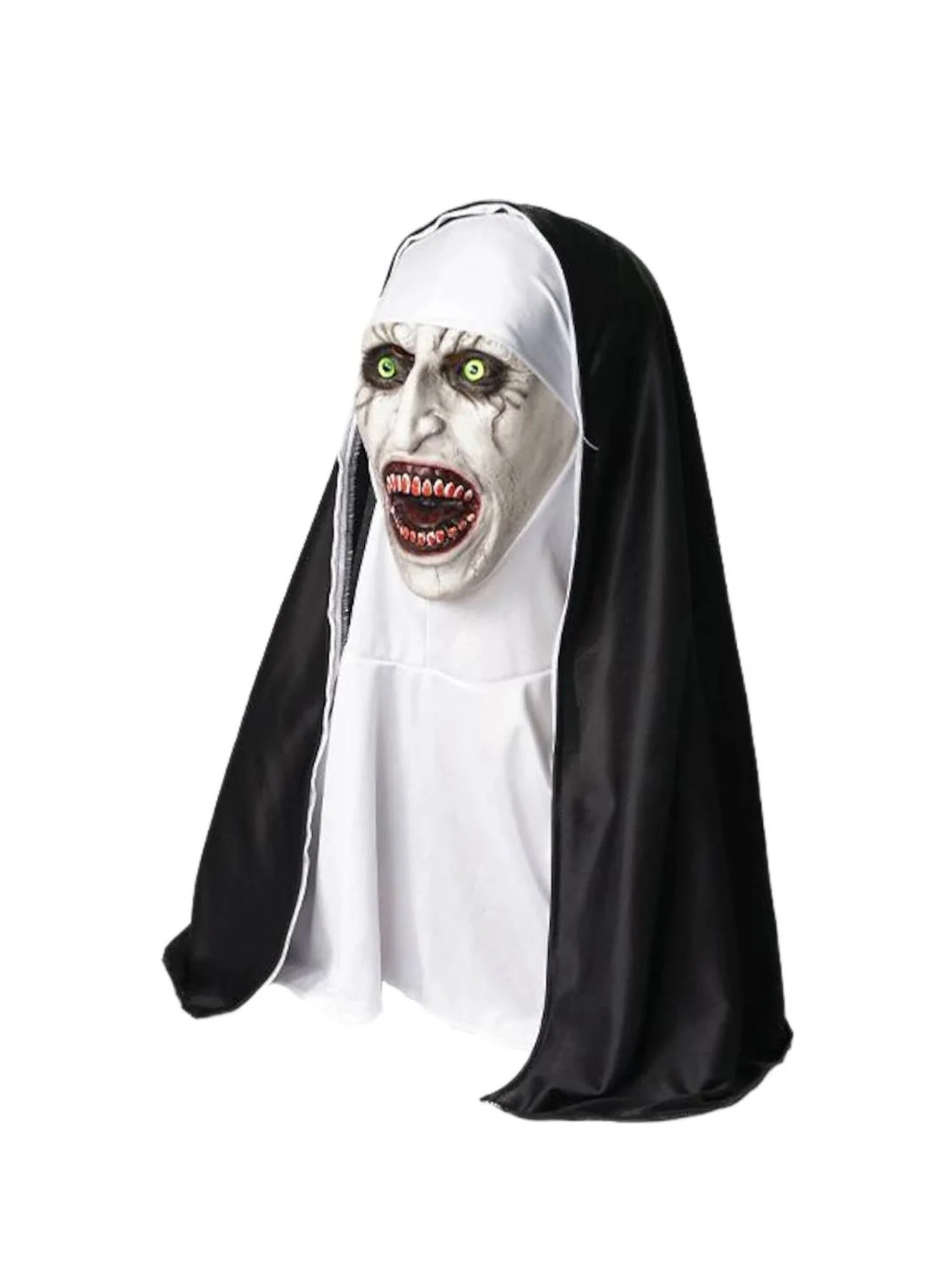 Black Horror Scary Nun Devil Mask Adult Halloween Performance Masquerade Props - Image 9