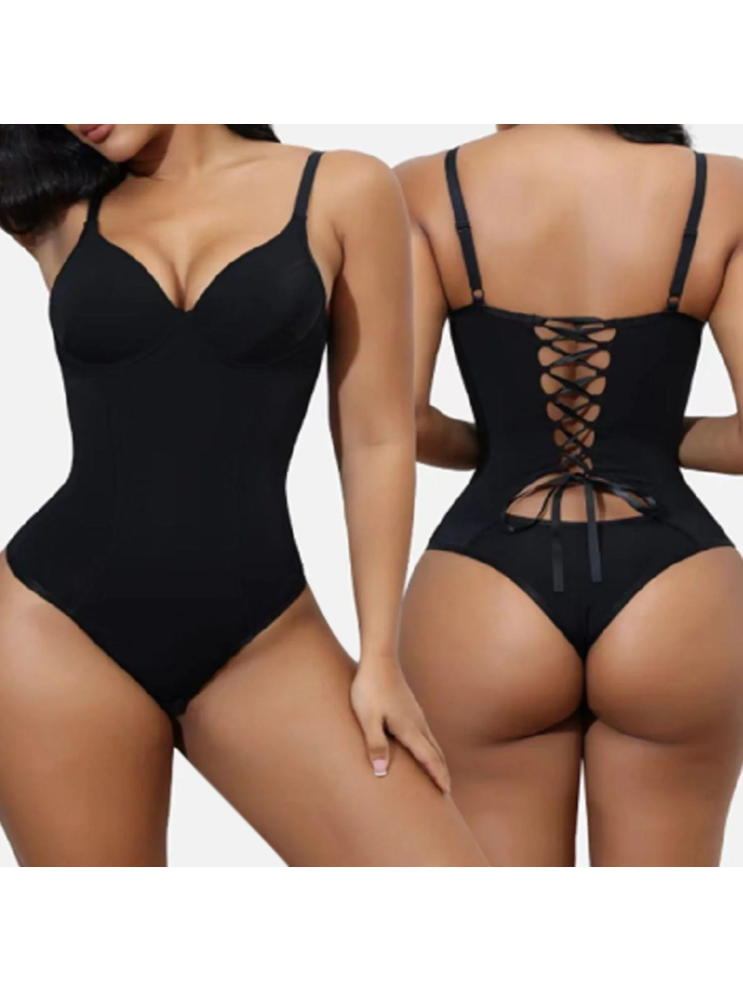 Bodysuit Women's Straps Waist Trainer Elastic Corsets One Piece Shapewear - Image 5