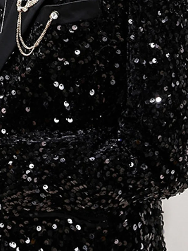 Boys Blazer Pants Clothing Set Long Sleeves 3 Pieces Boy's Wedding Suit Sets with Sequins - Image 4