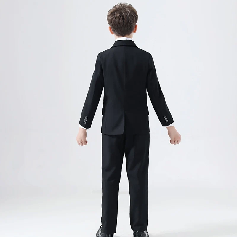 Boys Suit & Blazer Clothing Set 5 Pieces Long Sleeve Boy's Special Occasion Wedding Suit Sets - Image 4