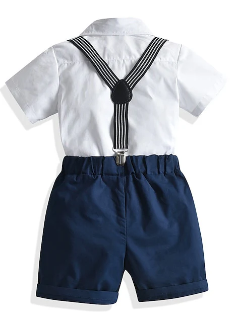 Boys Suit & Blazer Clothing Set Short Sleeve Summer Basic Toddler Wedding Suit Sets - Image 5