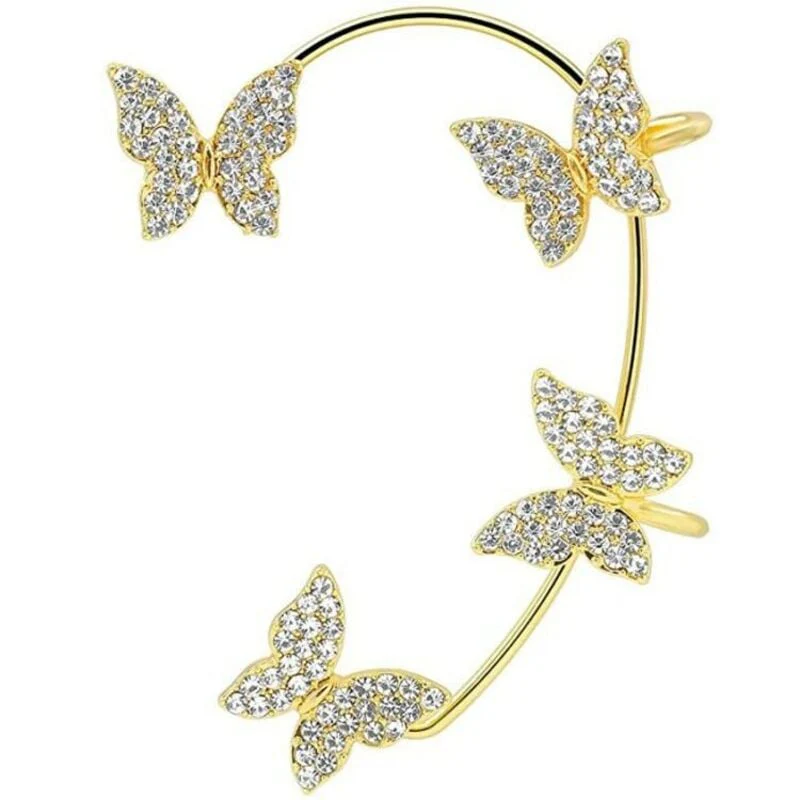Butterfly Shaped Rhinestone Ear Cuff - Image 3