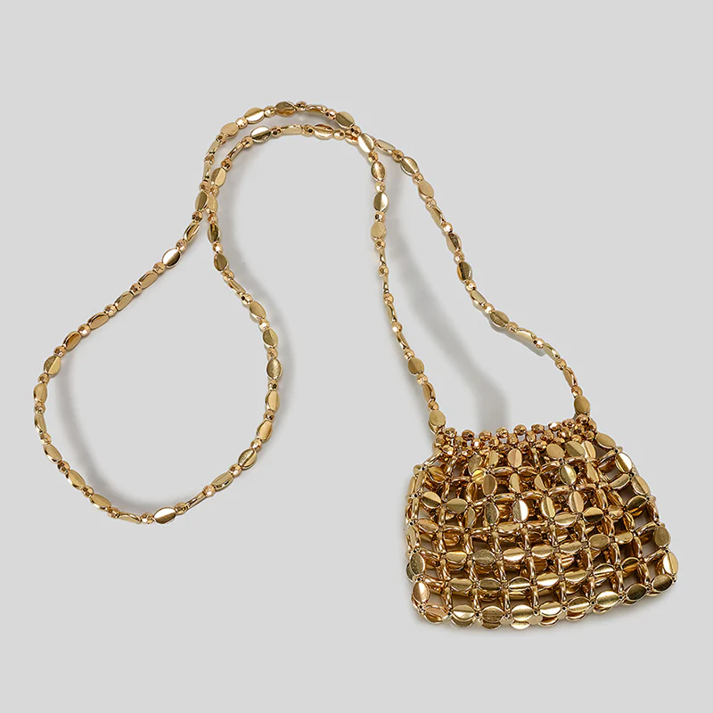 Chic Acrylic Sequins Elegant Weave Chain Evening Clutch Bag with Beadings - Image 8