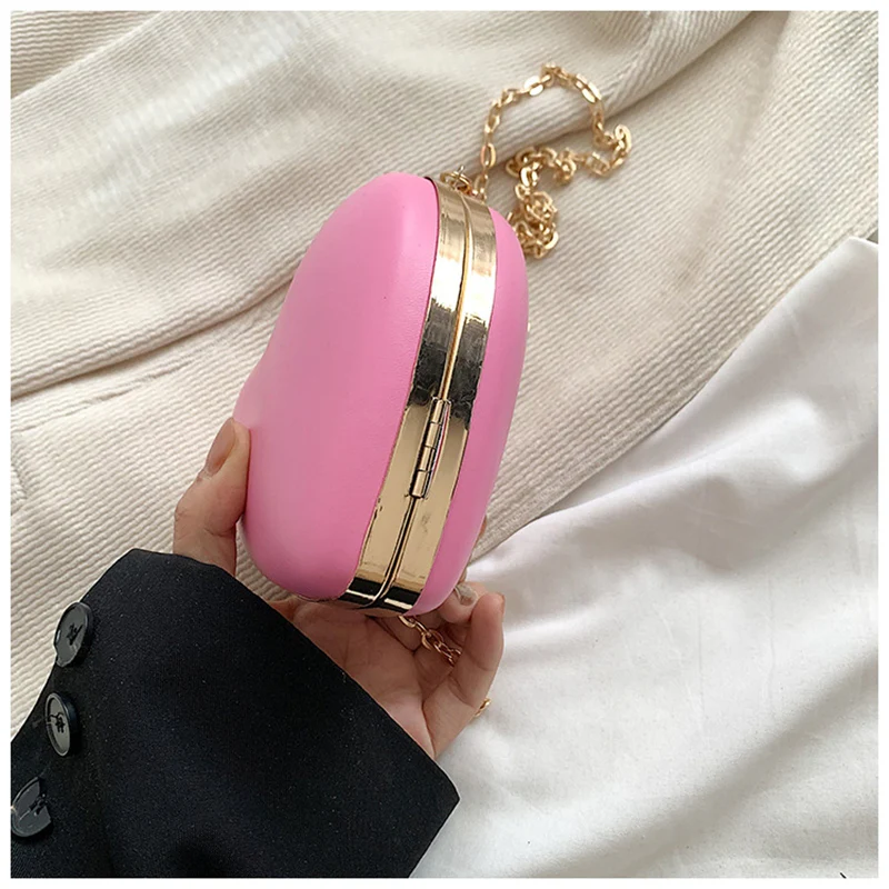Chic PU Heart Minimalist Chain Evening Wedding Party Clutch Bag - Image 6