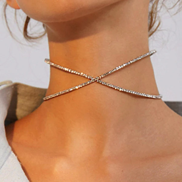 Chic Round Rhinestone Collar Necklace - Image 4