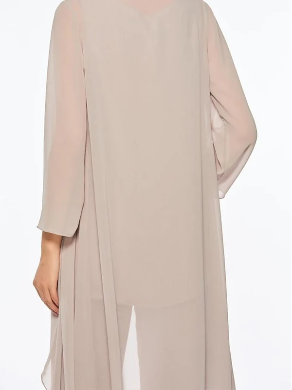 Chiffon Round Neck 3/4 Length Sleeves Ankle-Length Mother of the Bride Pantsuits with Jacket - Image 11