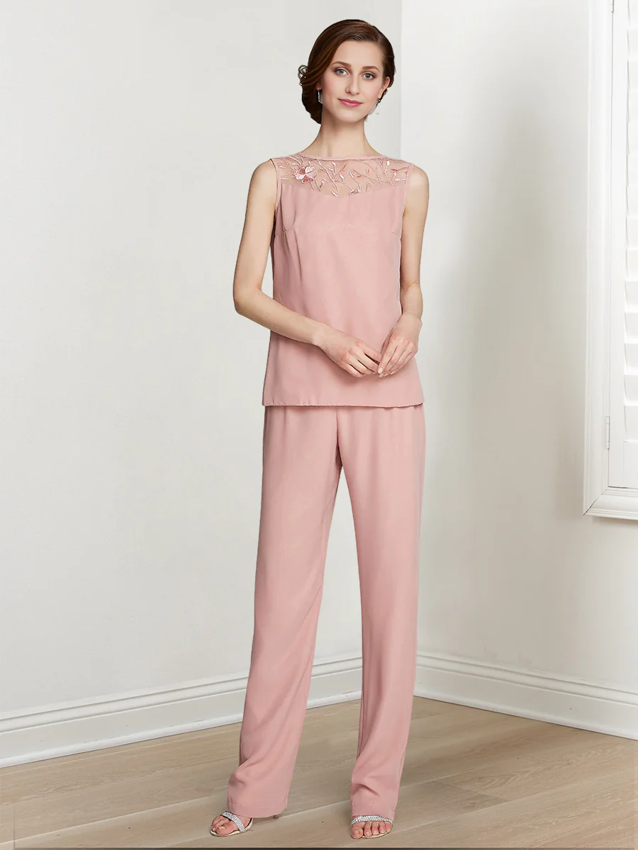 Chiffon Square Neck Long Sleeves Floor-Length Mother Of The Bride Pantsuits With Jacket - Image 7