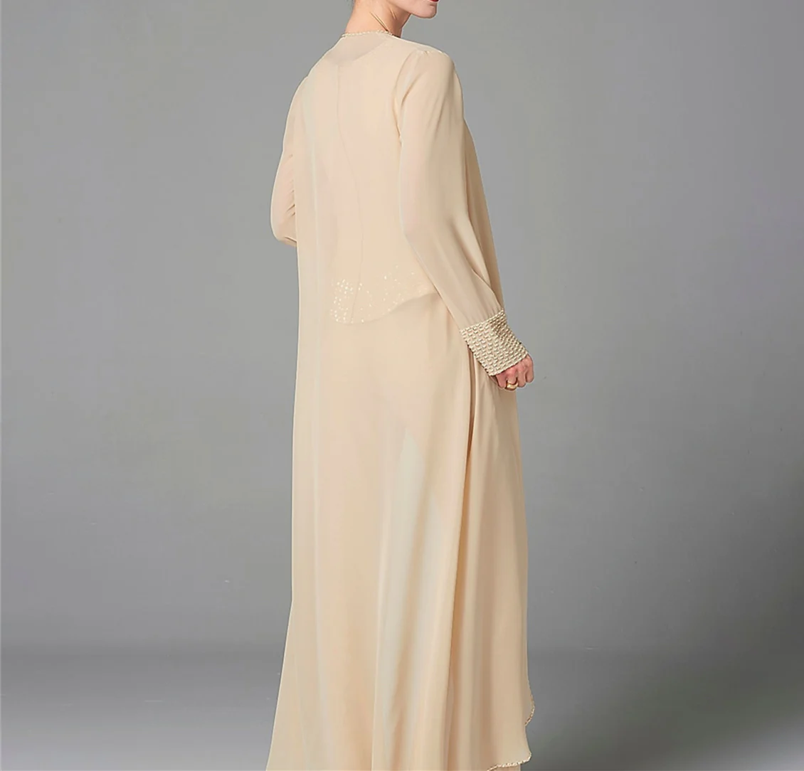 Chiffon Long Sleeves Mother of the Bride Pantsuits with Jacket & Sequins - Image 26