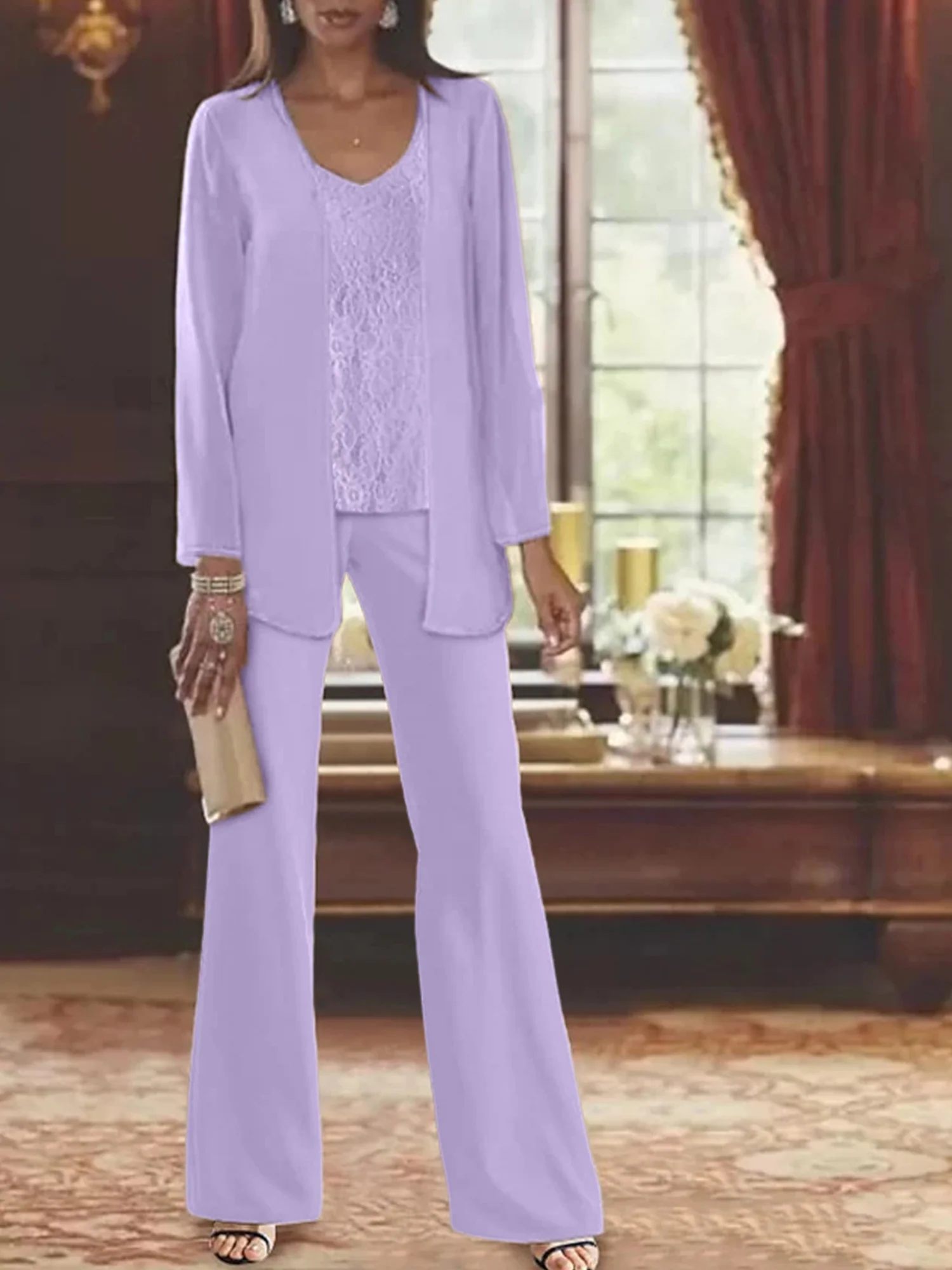 Chiffon Mother of the Bride Pantsuits with Jacket - Image 44