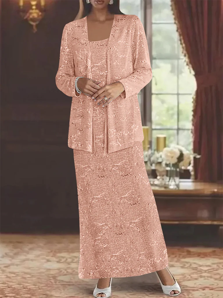 Chiffon Scoop Ankle-length Mother of the Bride Dresses with Sequins & Jacket - Image 13