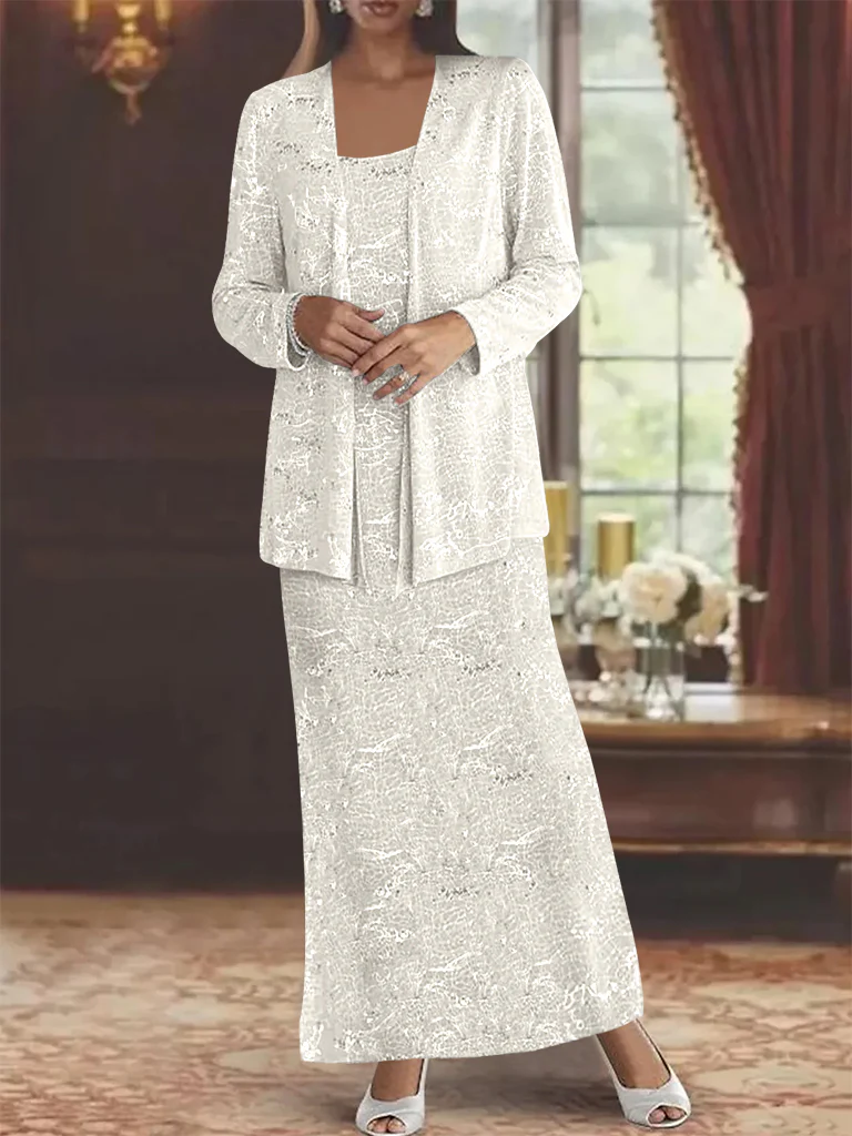 Chiffon Scoop Ankle-length Mother of the Bride Dresses with Sequins & Jacket - Image 22
