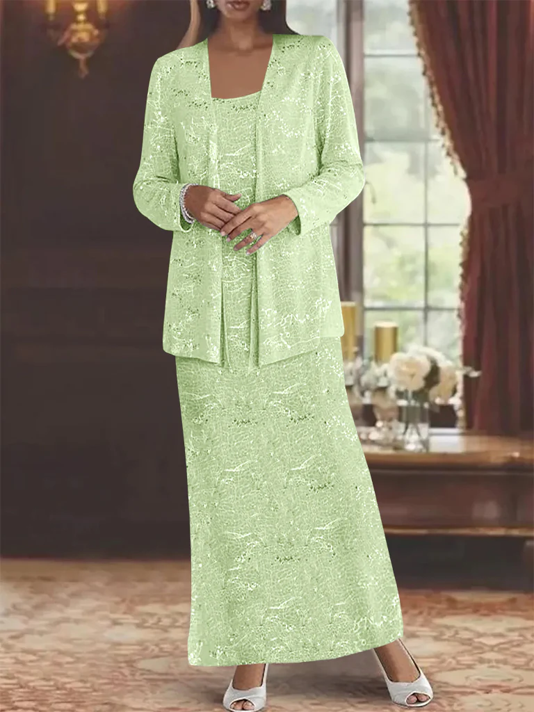 Chiffon Scoop Ankle-length Mother of the Bride Dresses with Sequins & Jacket - Image 24