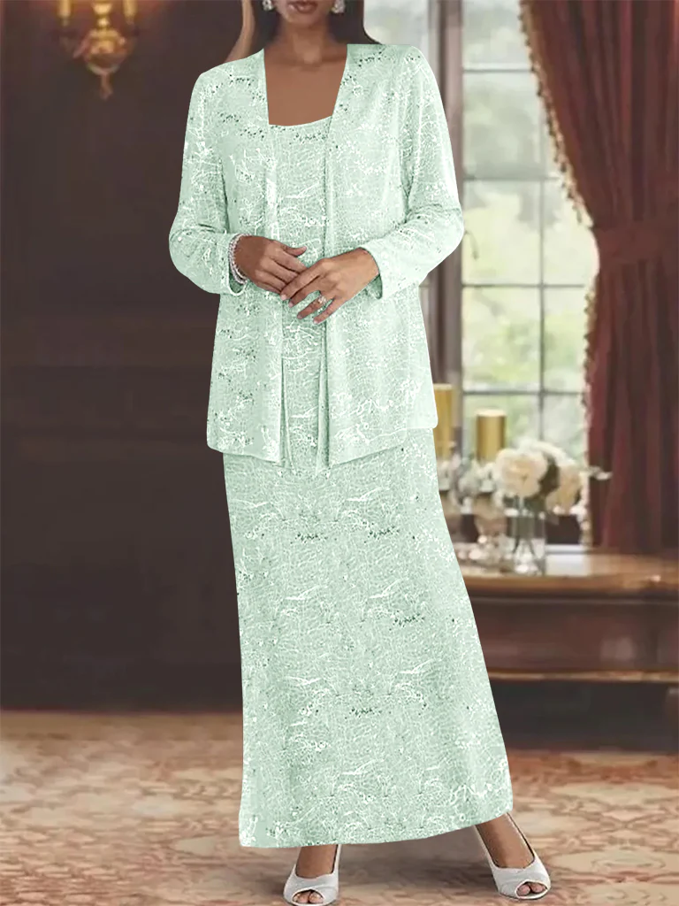 Chiffon Scoop Ankle-length Mother of the Bride Dresses with Sequins & Jacket - Image 26
