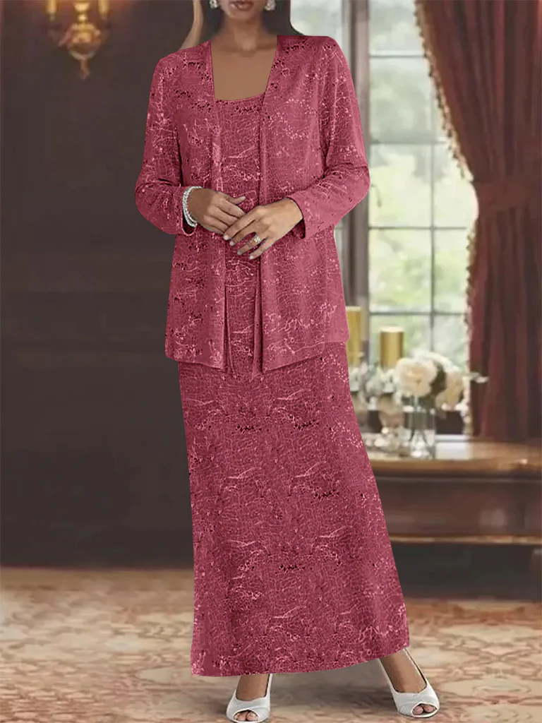 Chiffon Scoop Ankle-length Mother of the Bride Dresses with Sequins & Jacket - Image 27