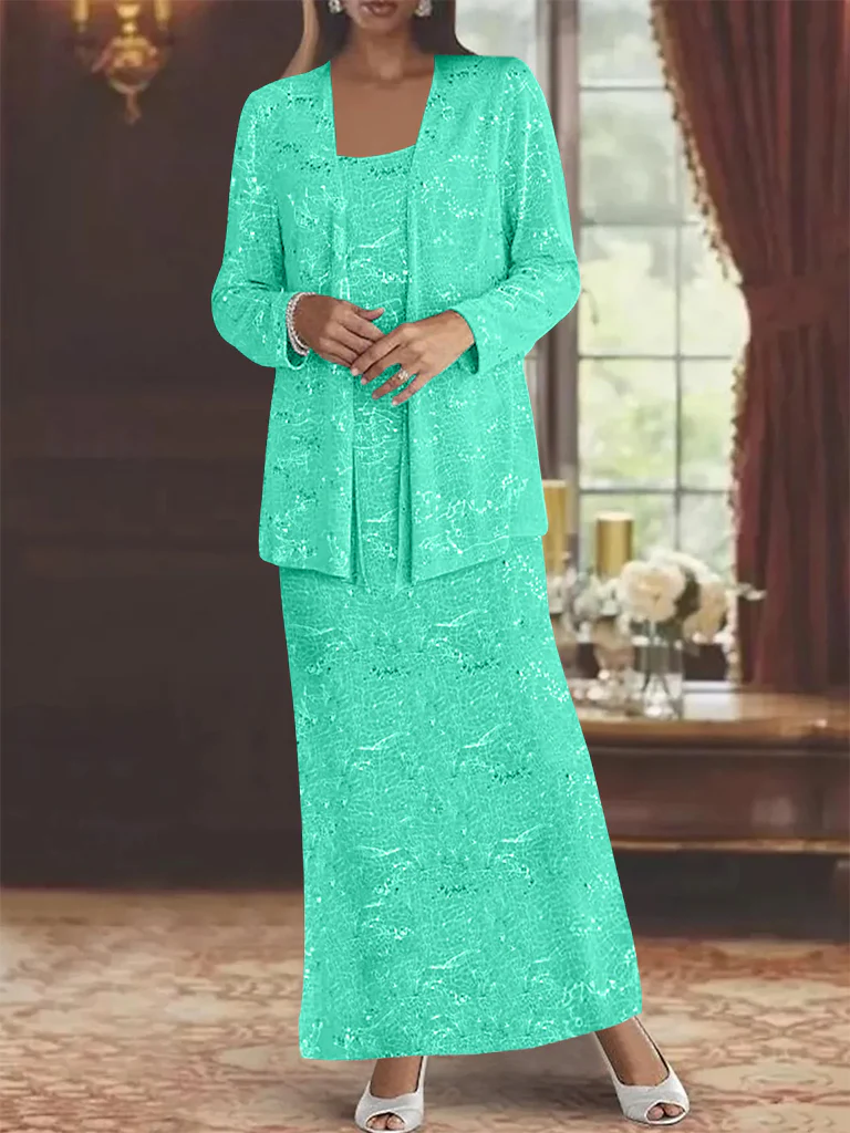 Chiffon Scoop Ankle-length Mother of the Bride Dresses with Sequins & Jacket - Image 29