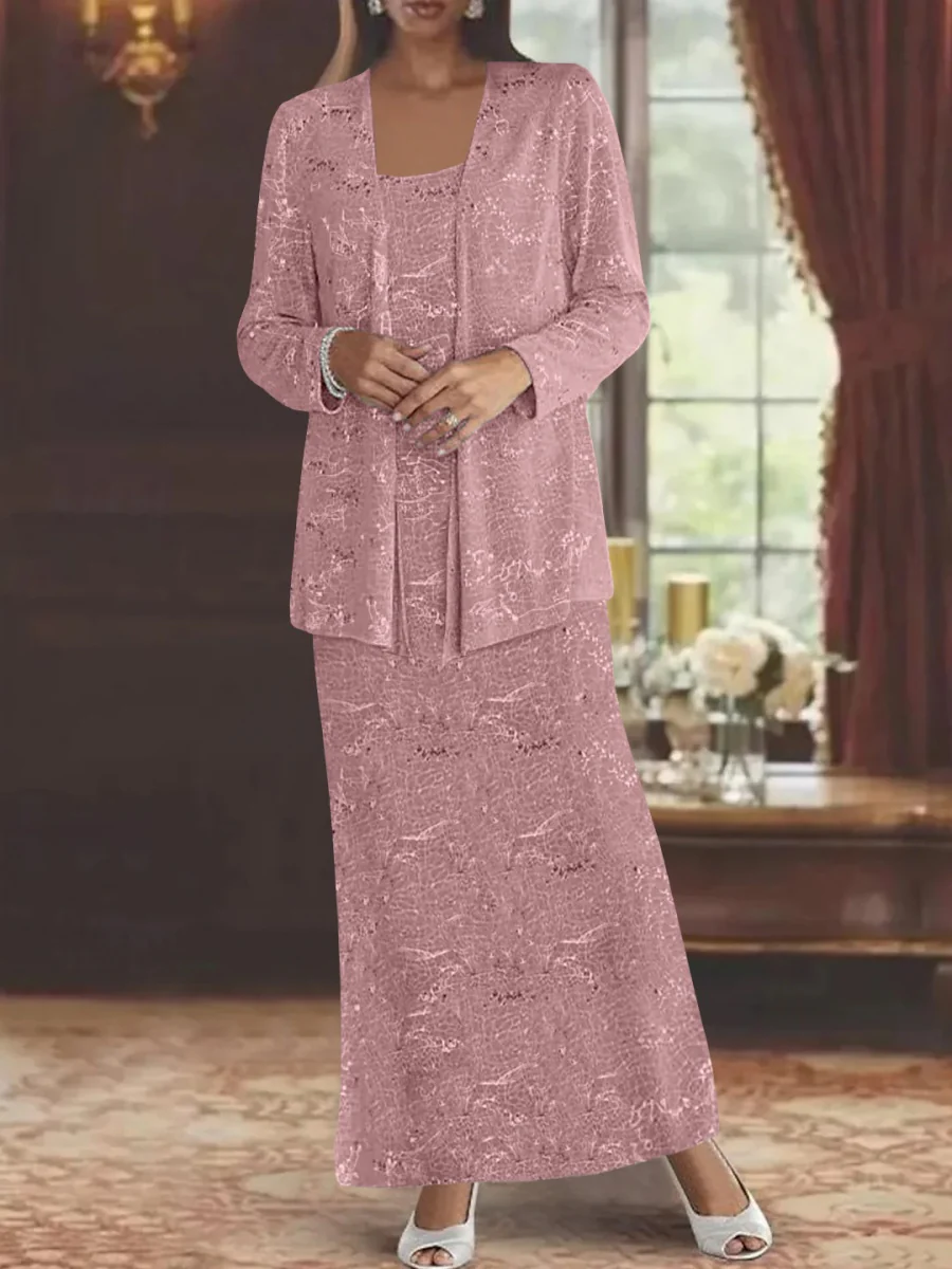 Chiffon Scoop Ankle-length Mother of the Bride Dresses with Sequins & Jacket - Image 57